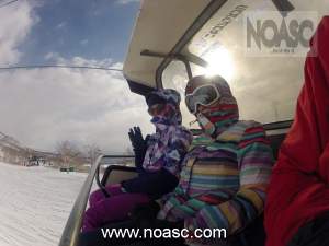 Riding the Niseko Annupuri Quad lift